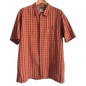 Men's Fall Orange Plaid Columbia Sportswear Casual Outdoor Shirt, Men's XXL, XCO